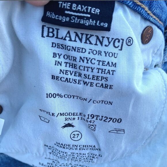 Blank NYC at Nordstrom The Baxter Ribcage Wide Leg Cropped Distressed Mom Jeans - Picture 6 of 8